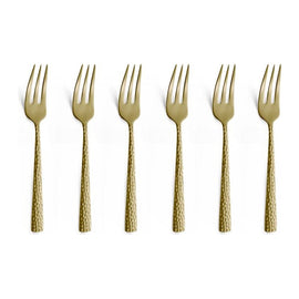Amefa - Felicity 6 Pastry Forks - Champagne 6-pc set cake forks in trend box - Champagne Amefa