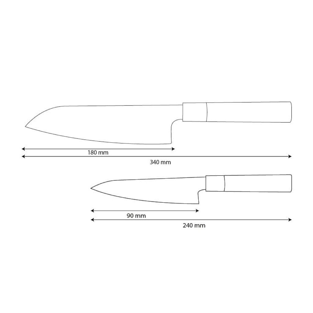 Shinrai Knives - Takumi Kaza 2-piece Damascus Knife Set - Santoku + Paring Knife