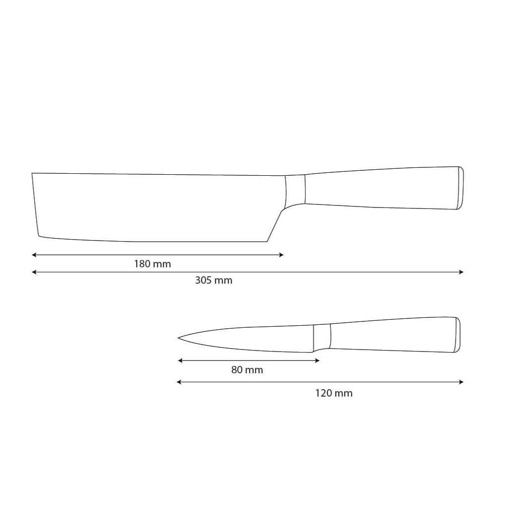 Couteaux Shinrai - Ensemble de 2 couteaux imprimés Damas - Nakiri + couteau d'office