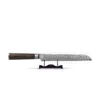 Shinrai Knives - Ensemble de 4 couteaux en damas martelé BR - Couteau de chef + Nakiri + Santoku + Couteau à pain