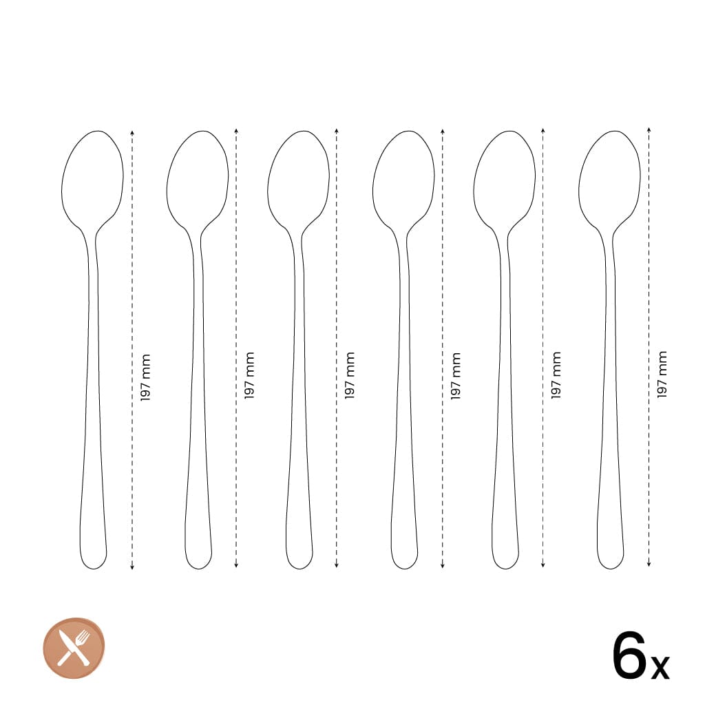 Amefa - Austin 6 Latte Lepels - Mat Zwart Latte lepels Amefa