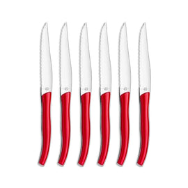 Amefa - Sky Lag 6 Steak Knives - Red Amefa - Sky Lag 6 Steakmessen - Rood Steakmessen Amefa