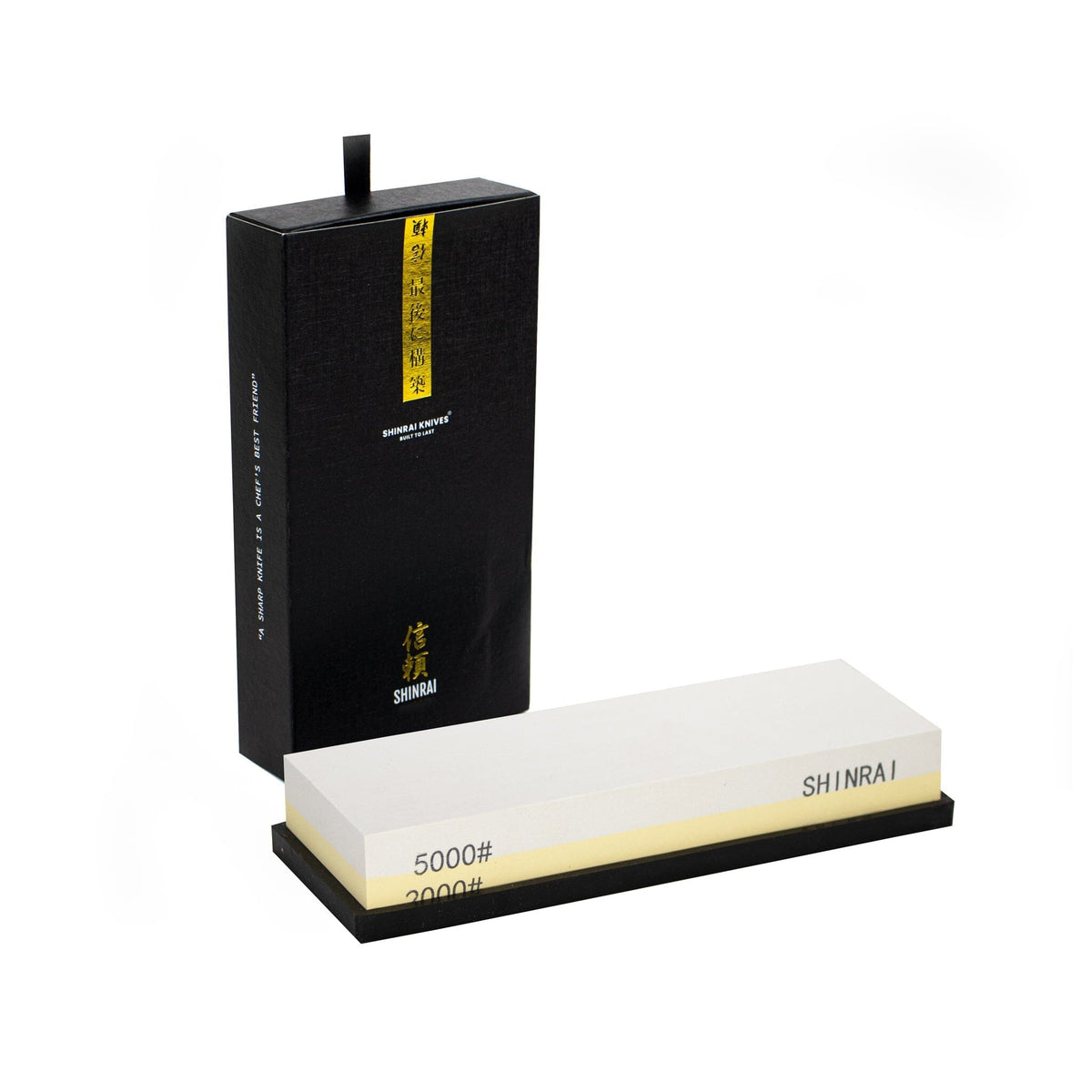 Ensemble de 3 couteaux Shinrai en résine époxy onyx damassée - Offre combinée XXXL avec bloc, planche à découper et pierre à aiguiser