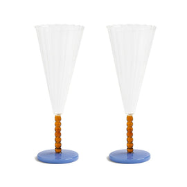 &Klevering - Flute perle amber set of 2 &Klevering - Flute perle amber set van 2 Champagne glazen &Klevering