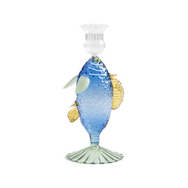 &Klevering - Candlestick fish blue &Klevering - Kandelaar vis blauw Kandelaar &Klevering