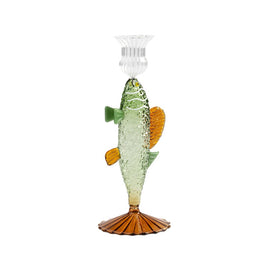 &Klevering - Candlestick fish green &Klevering - Kandelaar vis groen Kandelaar &Klevering