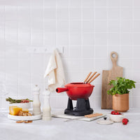 Le Creuset - Fondueset, ook voor kaas Kersenrood 20cm 2l Fonduepan Le Creuset