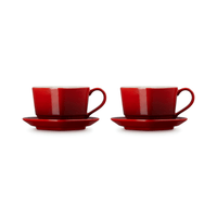Le Creuset - Ensemble de 2 tasses en forme de cœur, rouge cerise