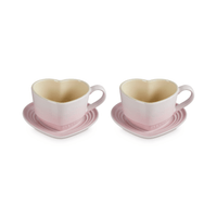 Le Creuset - Ensemble de 2 tasses en forme de cœur Rose coquillage Le Creuset