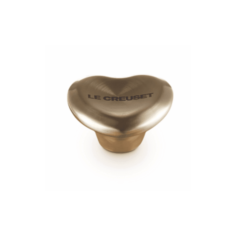 Le Creuset - RVS Knop - Hart - Licht Goud - 5 cm Le Creuset