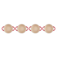 Le Creuset - Set van 4 Mini-Braadpannen Kersenrood 10cm 0,25l Pannenset Le Creuset