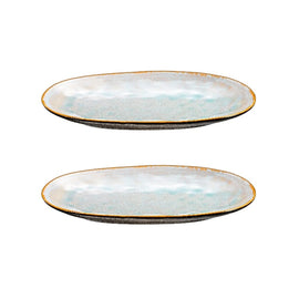 Medard de Noblat - Shadow Aqua Extra Large Serving Bowl 36 x 22 cm (set of 2) Medard de Noblat - Shadow Aqua Extra Grote Serveerschaal 36 x 22 cm (set van 2) Serveerschaal Medard de Noblat