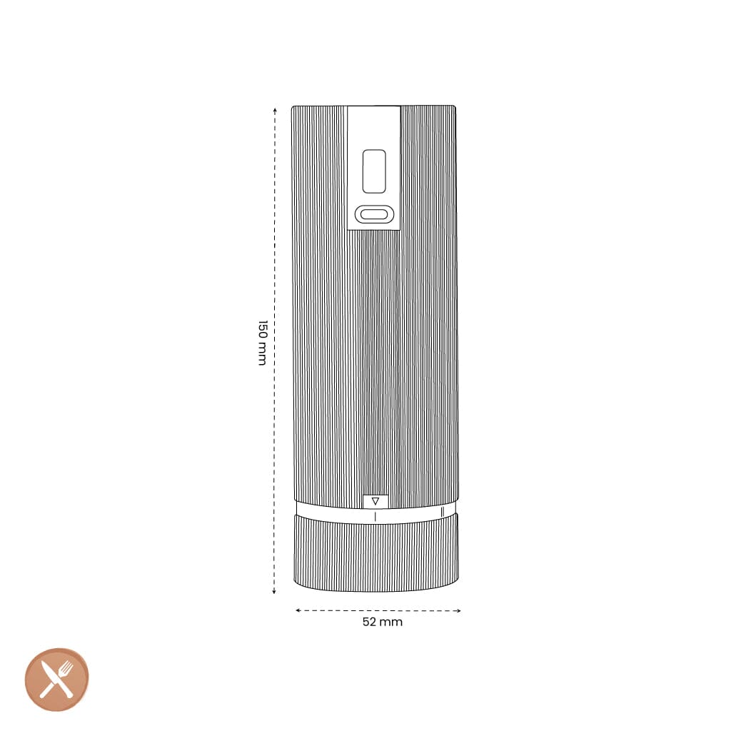 Peugeot - Line elektrische zoutmolen aluminium 15 cm Zoutmolen Peugeot