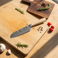Couteaux Shinrai - Couteau Santoku Akari Damascus Print 13 cm Couteau Santoku Couteaux Shinrai