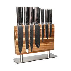 Shinrai Knives - Damascus Print 15-piece Knife set - Master collection XXL set + Block Shinrai Knives - Damascus Print 15-delige Messenset - Master collection XXL set + Blok Messenset met blok Shinrai Knives