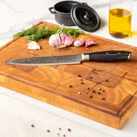 Shinrai Knives - Damast Pakka Wood 6-delige Messenset + Messenblok Stans Messenset met blok Shinrai Knives