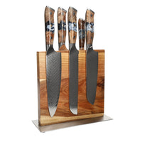Shinrai Knives - Ensemble de 6 couteaux Eclipse + bloc à couteaux + pierre à aiguiser