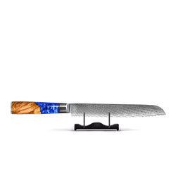 Shinrai Knives - Epoxy Sapphire Damascus Bread Knife 20 cm Shinrai Knives - Epoxy Sapphire 6-delige Damascus Messenset Messenset Shinrai Knives