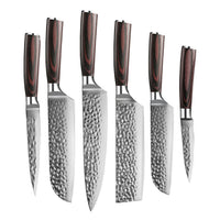 Shinrai Knives - Hammered RVS Mega Bundel - All you need Messenset met blok, snijplank en slijpsteen Shinrai Knives
