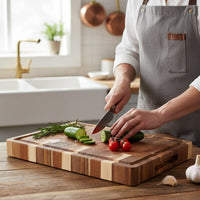 Shinrai Knives - Luxe Snijplank Acaciahout - Kopshout - 40 x 30 x 4.5 cm Houten snijplank Shinrai Knives