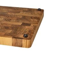 Planche à découper en bois de teck de luxe Shinrai Knives - Bois de bout - 35 × 25 × 2,5 cm