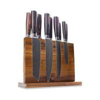 Shinrai Knives - Magnetisch Messenblok Dubbelzijdig - Acaciahout Magnetisch messenblok Shinrai Knives