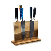 Shinrai Knives - Magnetisch Messenblok Dubbelzijdig - Acaciahout Magnetisch messenblok Shinrai Knives
