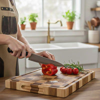 Planche à découper Shinrai Knives - Bois d'acacia - Bois de bout - 40 x 30 x 4,5 cm