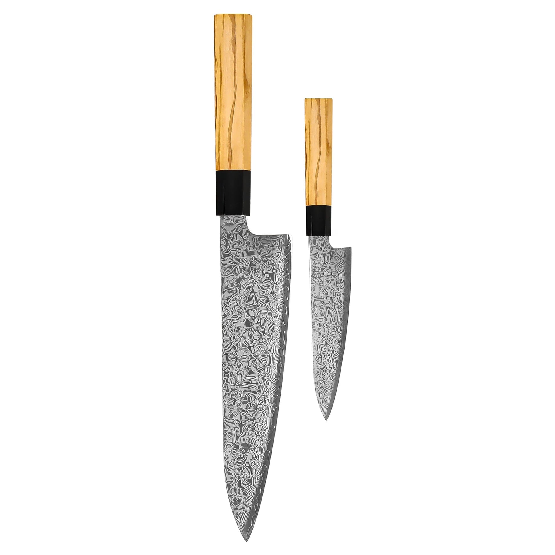 Shinrai Knives - Takumi Kaza 2-delige Damascus Messenset - Koksmes + Schilmes Messenset Shinrai Knives