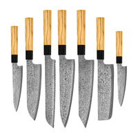 Shinrai Knives - Takumi Kaza 7-delige Damascus Messenset Messenset Shinrai Knives