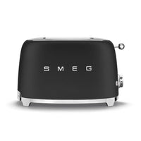 Smeg - Broodroosters | Mat Zwart | Jaren 50 | Toaster 2x2 Broodrooster Smeg