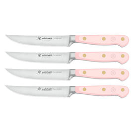Wusthof - Classic Steak Knife Set 4-piece Pink Himalayan Salt Wusthof - Classic Steakmessenset 4-delig Pink Himalayan Salt Messenset Wusthof
