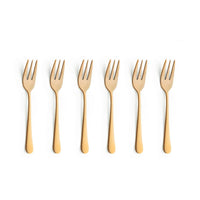 Amefa - Austin 6 Gebaksvorkjes - Mat Goud Gebaksvorkjes Amefa