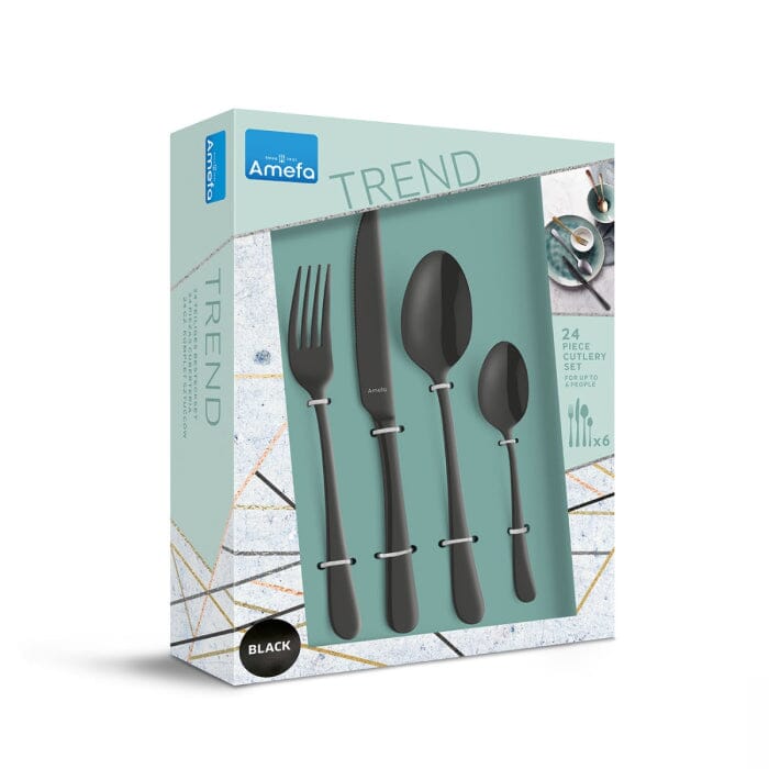 Amefa - Black Matt PVD 24-pc set in trend box - black Amefa