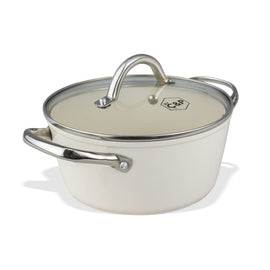 Cook & Pan - Go Ivory Cooking pan 24 cm with glass lid By C&P - Go Ivory Kookpan 24 cm met glazen deksel Kookpan By C&P