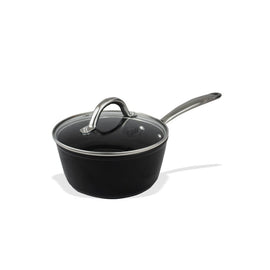 Cook & Pan - Signature Saucepan 18 cm with glass lid By C&P - Signature Steelpan 18 cm met glazen deksel Steelpan By C&P