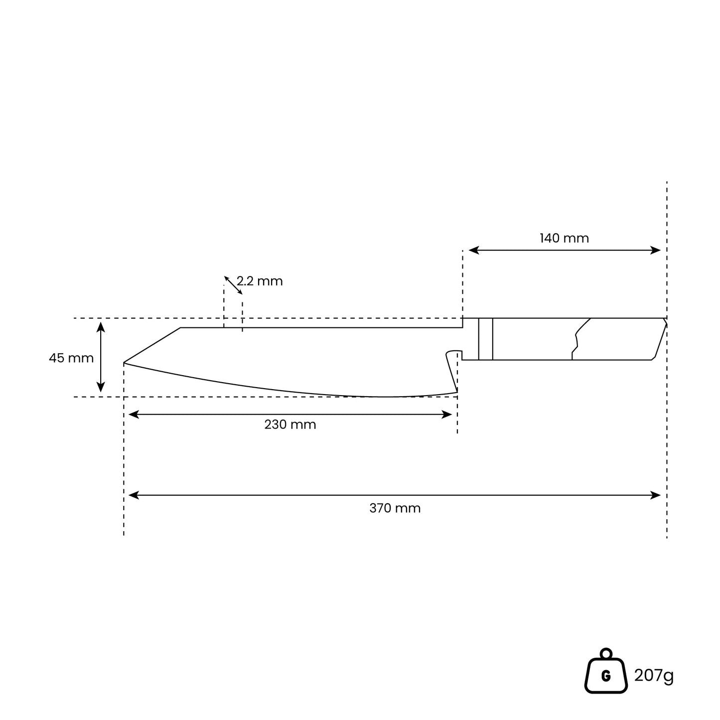 Diamond Octagon Damascus Kiritsuke 23 cm - Special Edition Keukenmessen Shinrai Japan