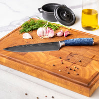 Japanse Damascus Print Epoxy Sapphire - Koksmes 20 cm Keukenmessen Shinrai Japan