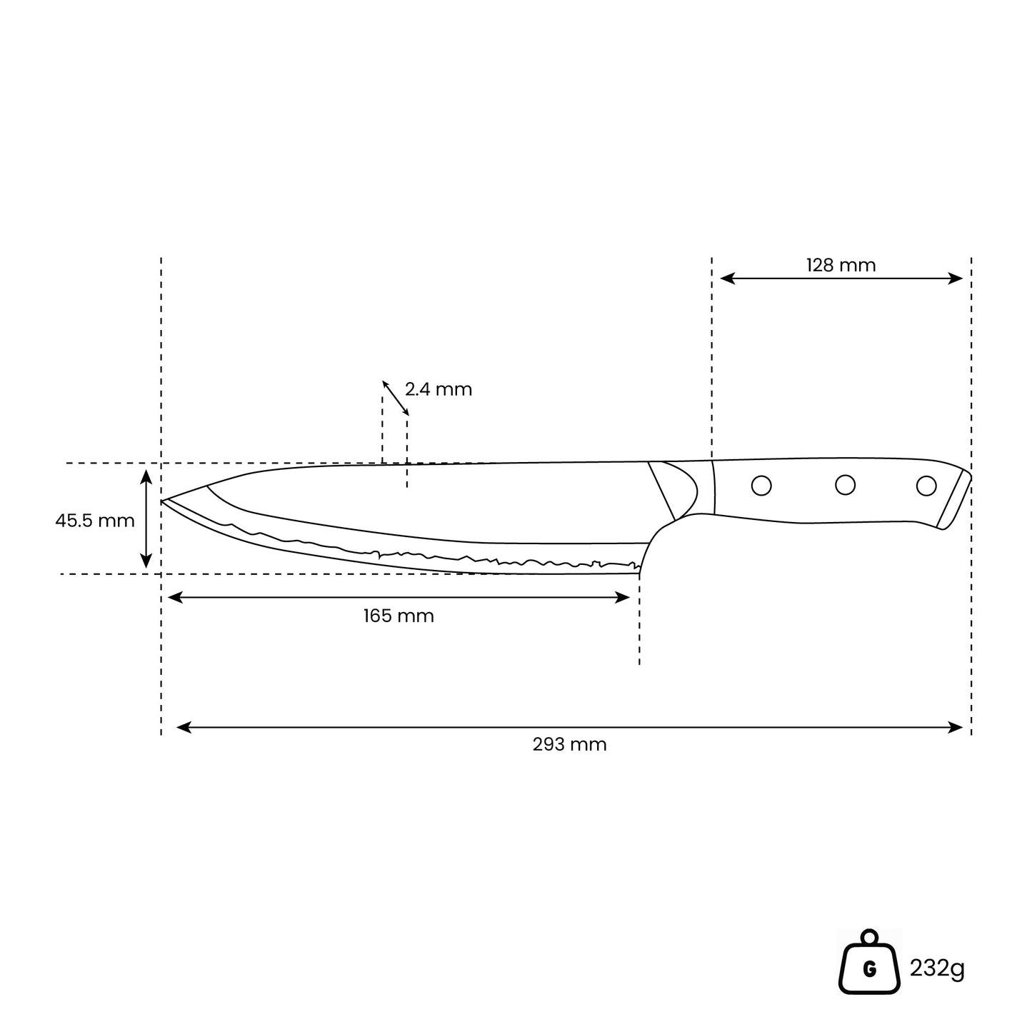 Mahoniehout Rood Series - Koksmes 20 cm Shinrai Japan