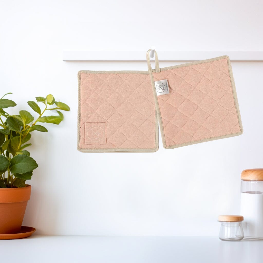 Witloft - Gerecycled Katoen Pannenlappen (2 st.) - Zalm Pannenlappen Witloft