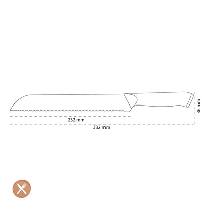 Shinrai Japan - Eclipse Series Damascus Bread Knife 20 cm