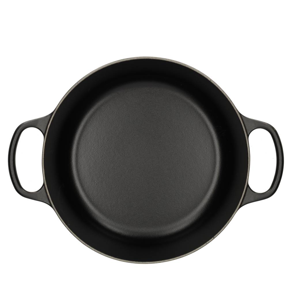 LeCreuset - Roast- / Stew pan Signature round Matte Black 24cm 4.2l (black interior)