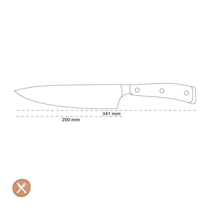 Wusthof - Classic Ikon Chef's Knife 20cm + Free brown knife block