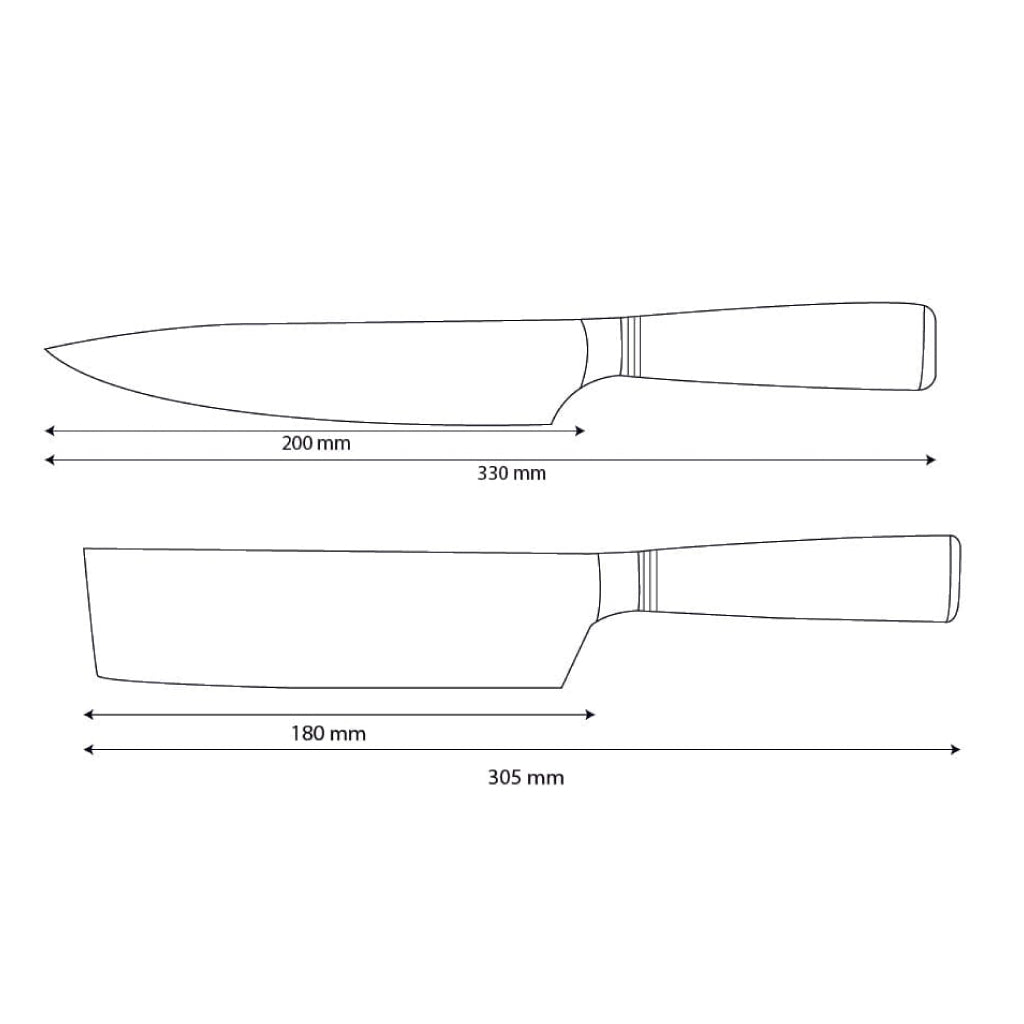 Shinrai Knives - Ensemble de 2 couteaux Damas Micarta Jewels - Couteau de chef + Nakiri