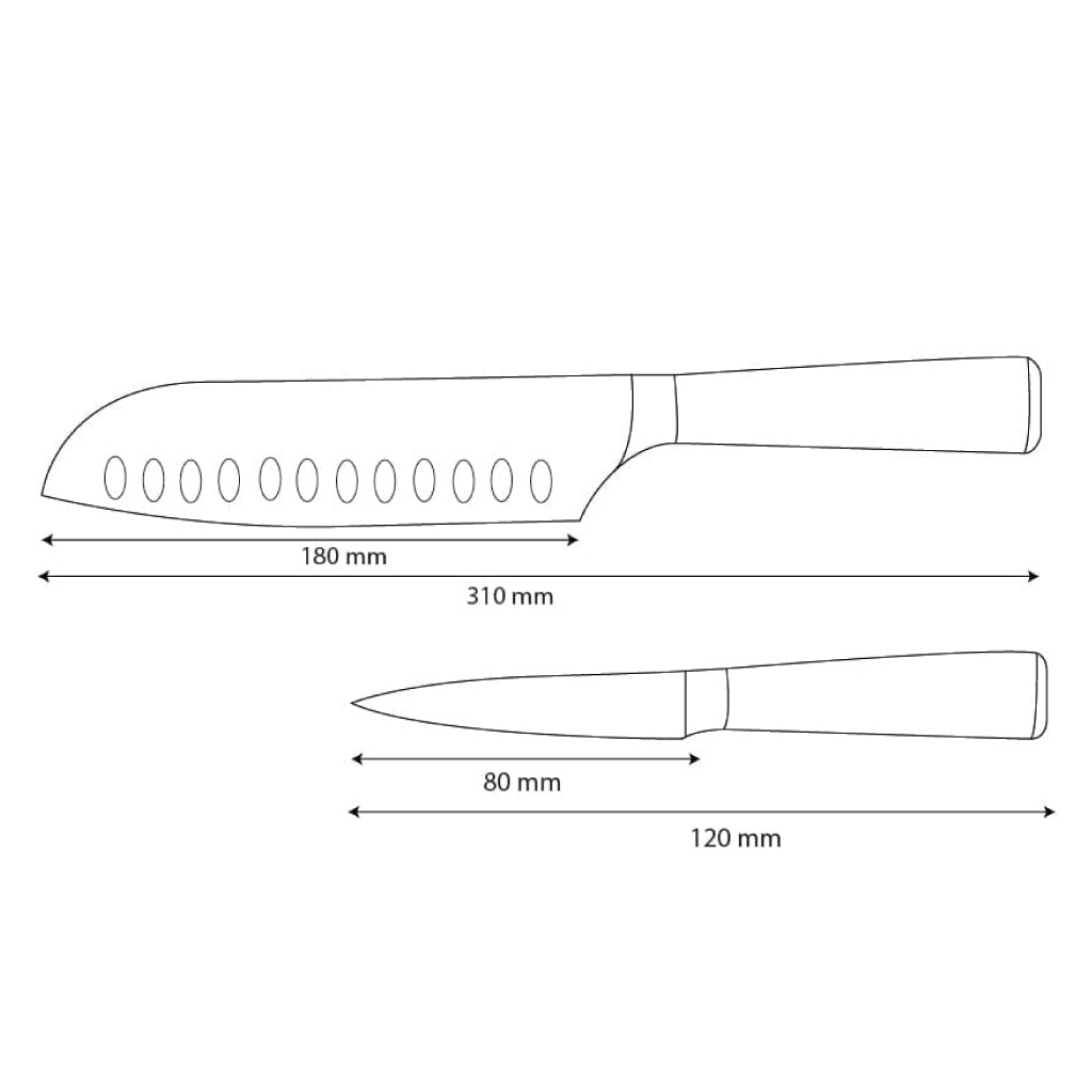 Couteaux Shinrai - Ensemble de 2 couteaux imprimés Damas - Santoku + couteau d'office
