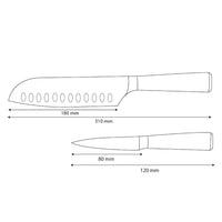 Couteaux Shinrai - Ensemble de 2 couteaux imprimés Damas - Santoku + couteau d'office