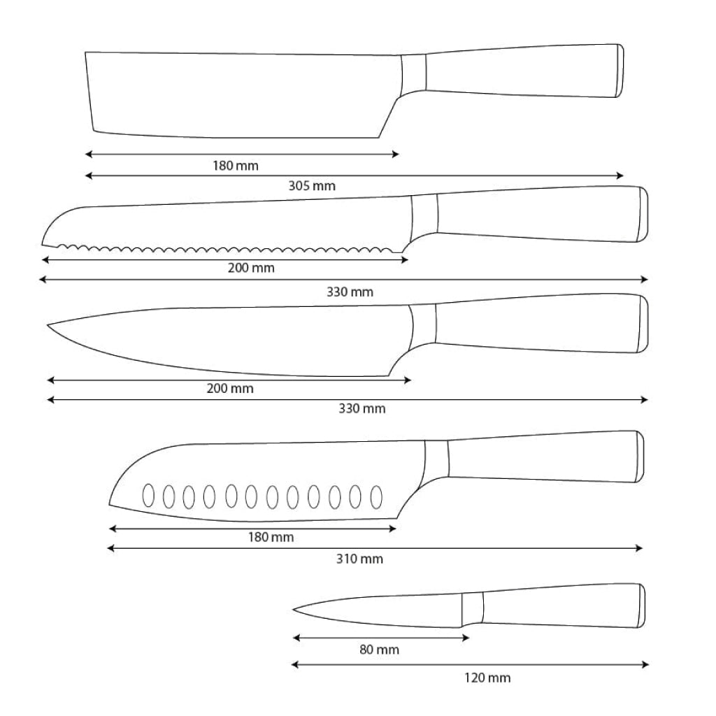 Couteaux Shinrai - Ensemble de 5 couteaux en résine époxy et onyx imprimé Damas - Couteau de chef, couteau à pain, couteau Nakiri, couteau Santoku et couteau d'office