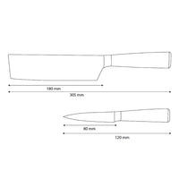 Shinrai Knives - Damascus Print Epoxy Sapphire 2-piece Knife Set - Nakiri + Paring Knife