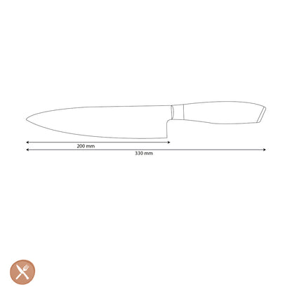 Shinrai Japan - Couteau de chef en bois Damas Pakka 20 cm