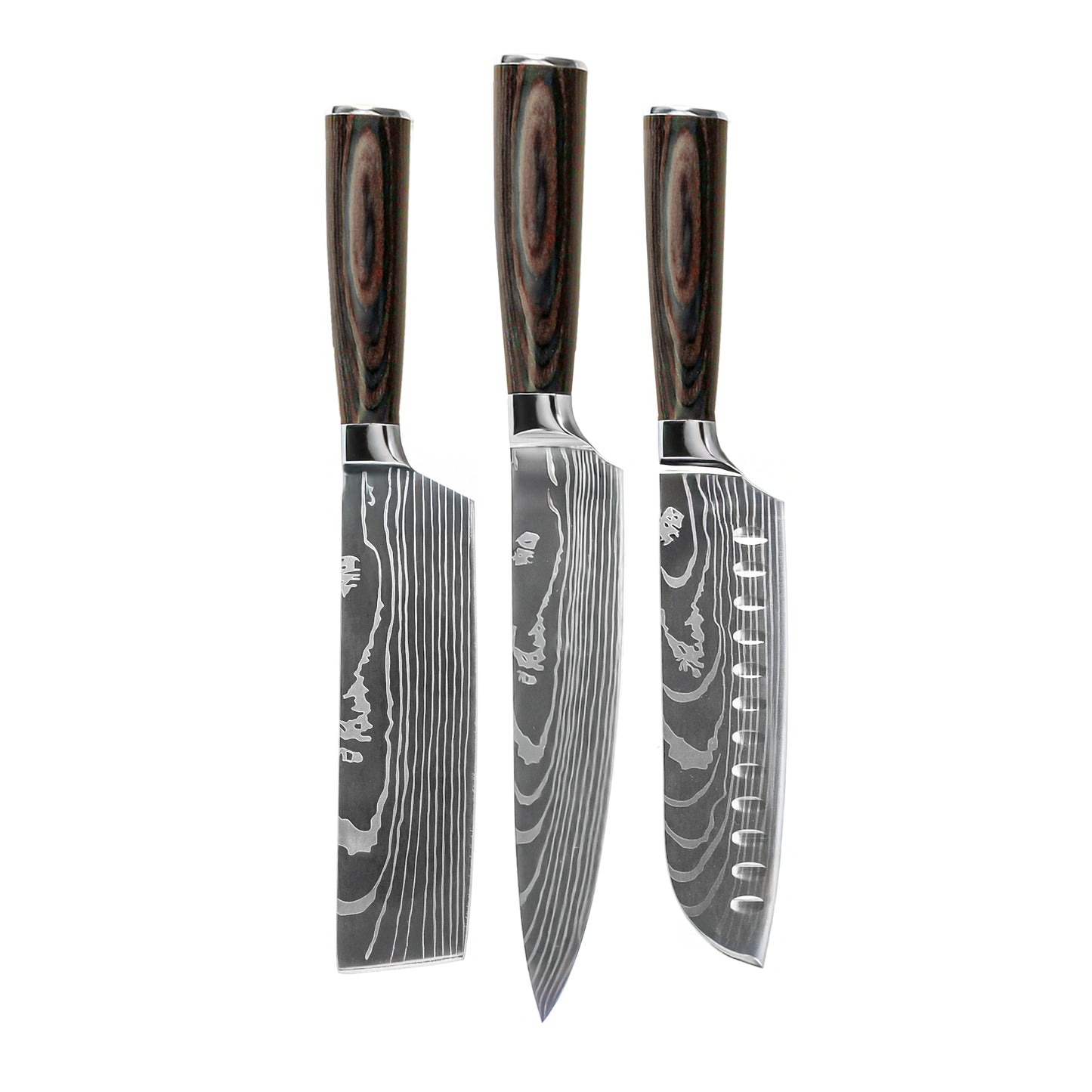 Shinrai Knives - Damascus Print 3-piece Knife Set
